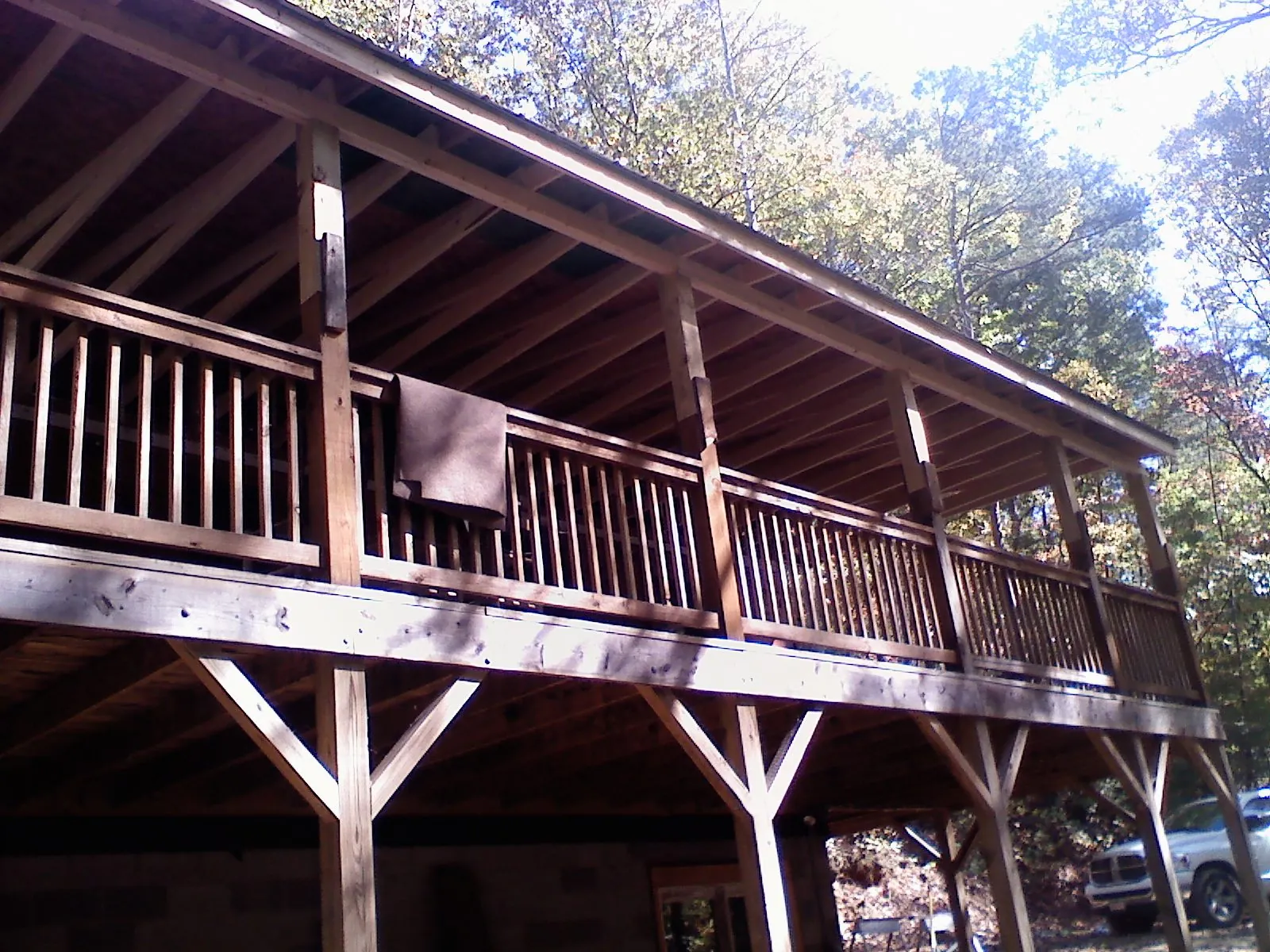 Timber framing under a new elevated porch and deck — Roof Leak Repair in Giddings by Roofing Brothers